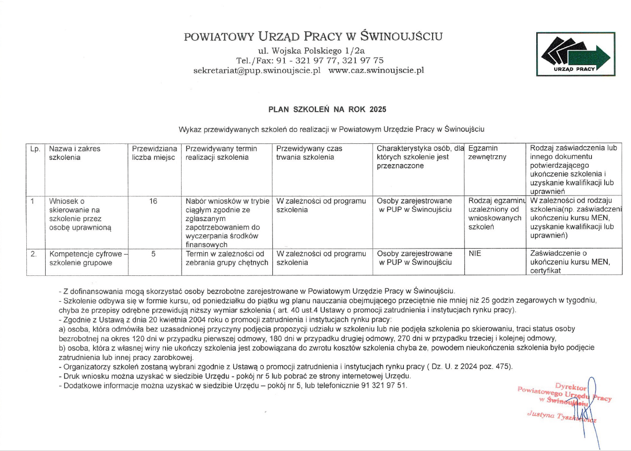 Zdjęcie artykułu PLAN SZKOLEŃ NA ROK 2025