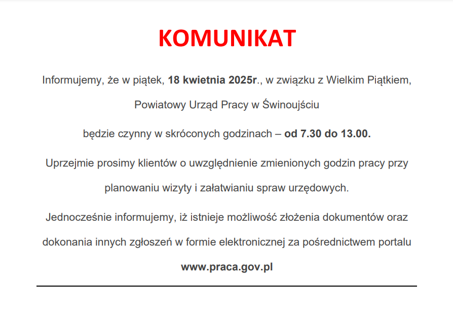 Zdjęcie artykułu Komunikat