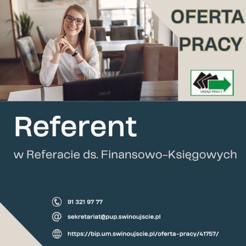 Zdjęcie artykułu Referent w Referacie ds. Finansowo-Księgowych