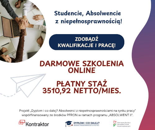 Zdjęcie artykułu Dołącz do projektu „Dyplom i co dalej? Absolwenci z niepełnosprawnościami na rynku pracy” 