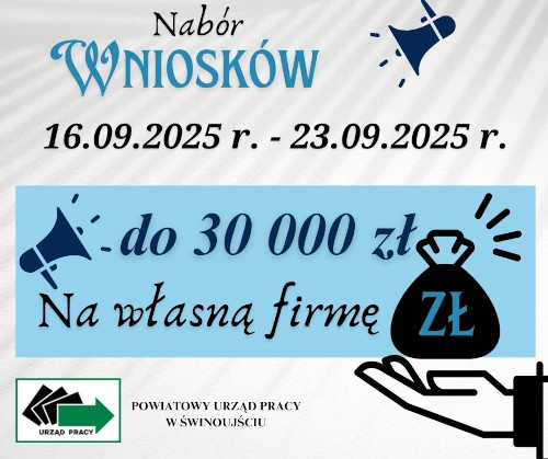 Zdjęcie artykułu Nabór wniosków o dofinansowanie na podjęcie działalności gospodarczej