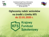 Obrazek dla: Nabór wniosków na środki z Limitu KFS w 2020 roku