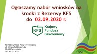 Obrazek dla: Nabór wniosków na środki z Rezerwy KFS w 2020 r.