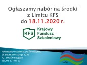 Obrazek dla: Nabór wniosków na środki z Limitu KFS w 2020 r.