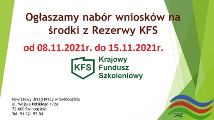Zdjęcie artykułu Nabór wniosków na środki z REZERWY KFS
