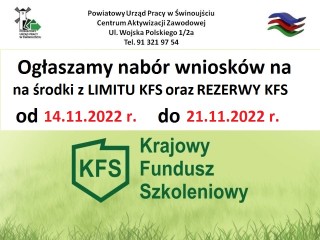 Zdjęcie artykułu Nabór wniosków na środki z LIMITU  oraz REZERWY Krajowego Funduszu Szkoleniowego