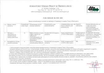 Zdjęcie artykułu PLAN SZKOLEŃ NA ROK 2024