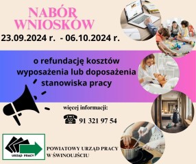 Zdjęcie artykułu Nabór wniosków o refundację kosztów wyposażenia stanowiska pracy