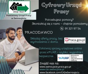 Zdjęcie artykułu Z okazji Dni Pracodawców - Powiatowy Urząd Pracy w Świnoujściu zaprasza do korzystania z cyfrowych usług.