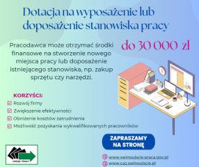 Zdjęcie artykułu Dotacja na wyposażenie lub doposażenie stanowiska pracy