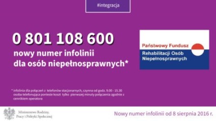 Zdjęcie artykułu Nowy numer infolinii dla osób niepełnosprawnych.